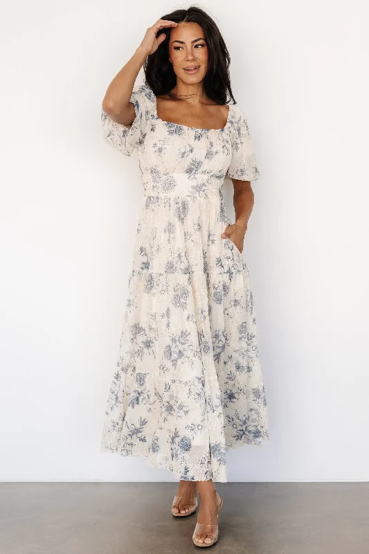 Annabeth Midi Dress | Cream + Slate Floral