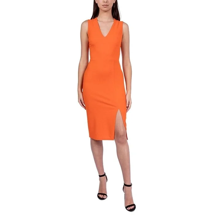 B Darlin Junior's Crisscross Bodycon Midi Dress Orange Size 2TB