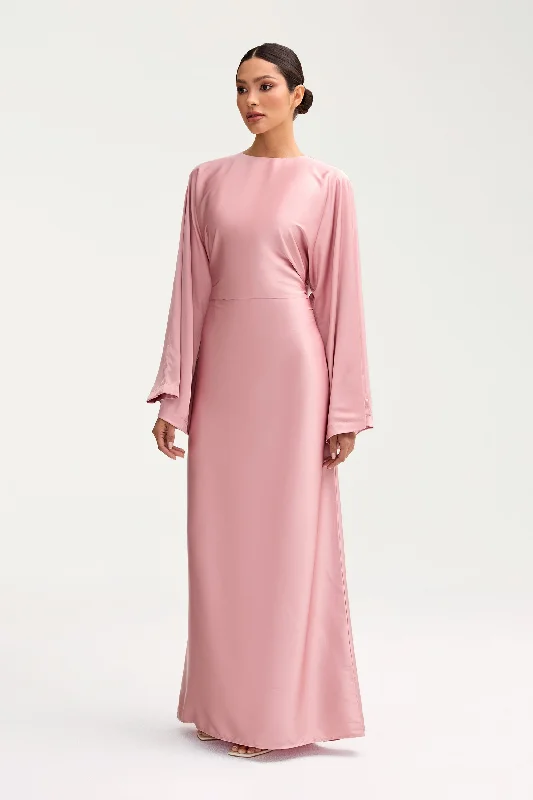 Batool Satin Maxi Dress - Pink Chai