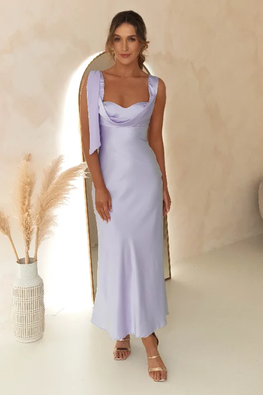 Chelly Satin Maxi Dress | Iris Blue