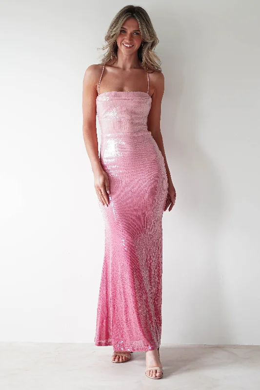 Chloé Ombre Sequin Maxi Gown | Pink