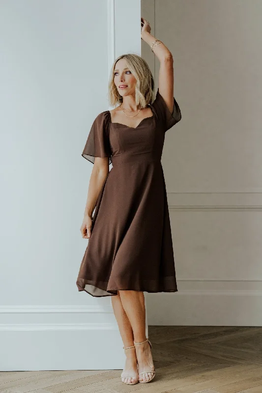 Colette Sweetheart Midi Dress | Espresso