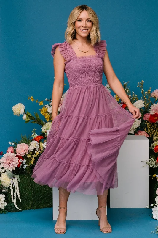 Emma Smocked Tulle Dress | Orchid