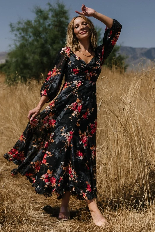 Estefania Maxi Dress | Black Floral