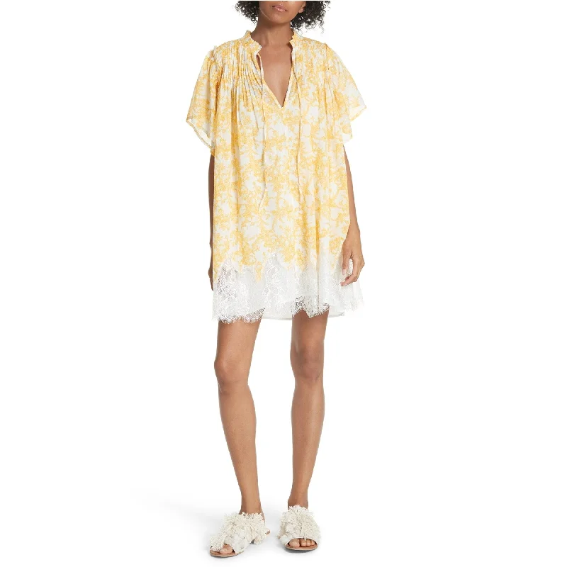 Free People Womens Marigold Mini Dress, Yellow, Small