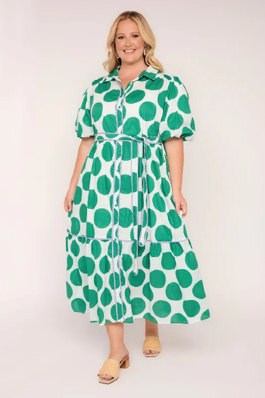 Ginette Maxi Dress in Polka Fest