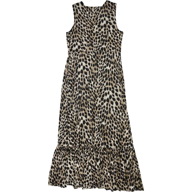 I-N-C Womens Leopard Print Maxi Dress, Brown, X-Small