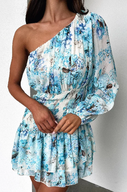 Katina Mini Dress - Dark Blue Floral