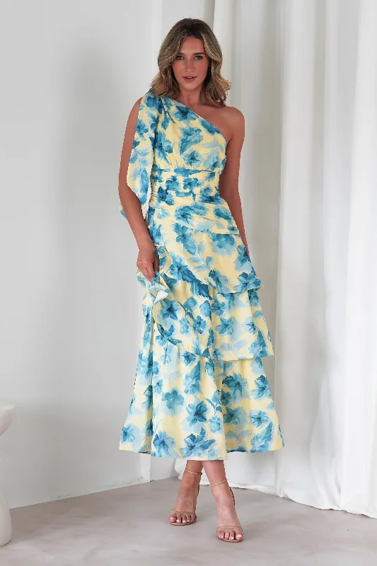 Kirsten Floral Maxi Dress| Yellow/Blue