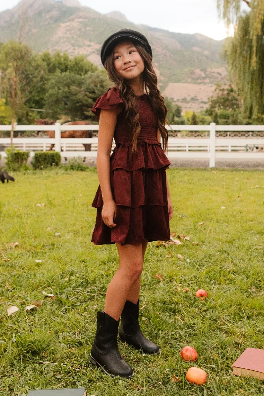 Mini Alana Dress in Mahogany