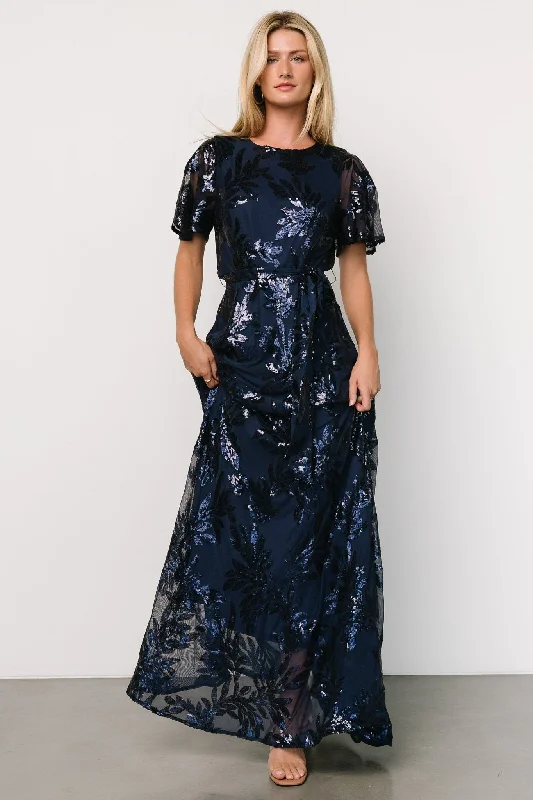 Muse Sequin Maxi Dress | Navy