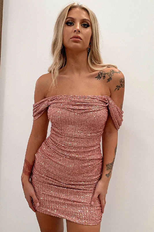 Nara Dress - Pink Sequin