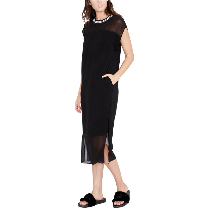 Rachel Roy Womens Ribbed Trim Midi Dress