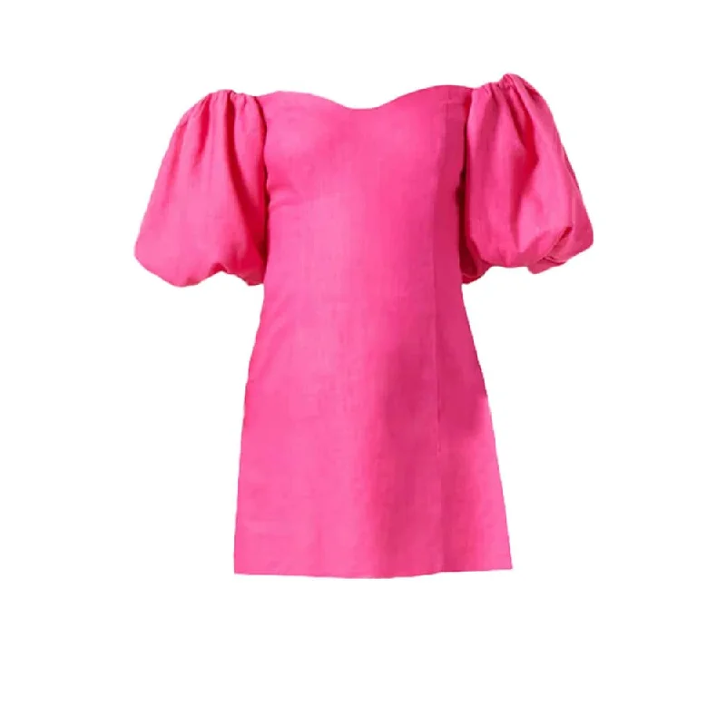 Rhode Women's Dali Puff Sleeve Mini Dress, Hot Pink