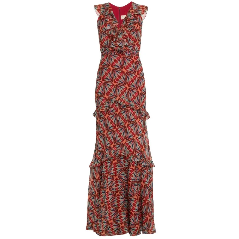 SALONI Women's Rita Tiered Ruffle Cocktail Maxi Dress