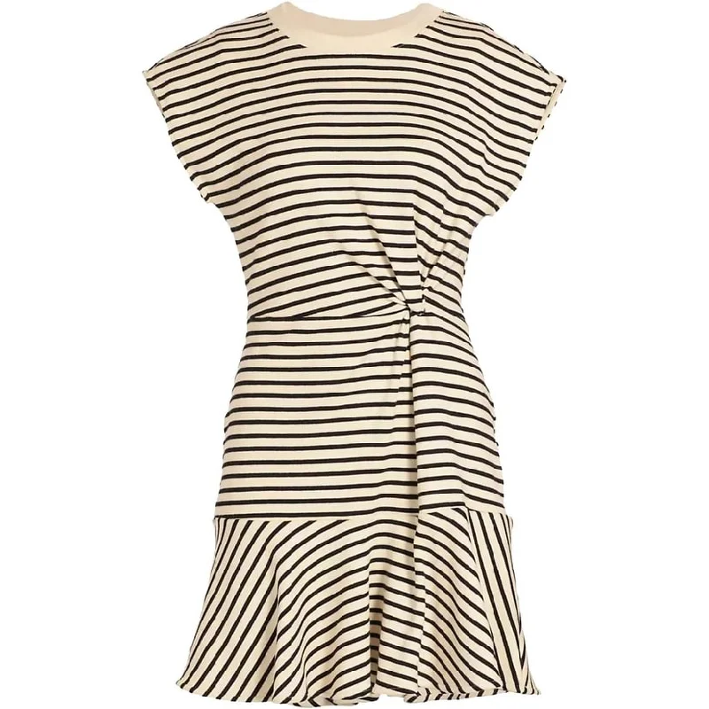 Tanya Taylor Women's Maeve Stripe Stretch Cotton Mini Dress, Cream/Black