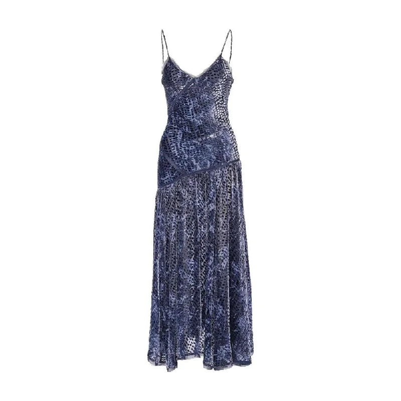 Ulla Johnson Women's Elodie Blue Marine Velvet Midi Dress