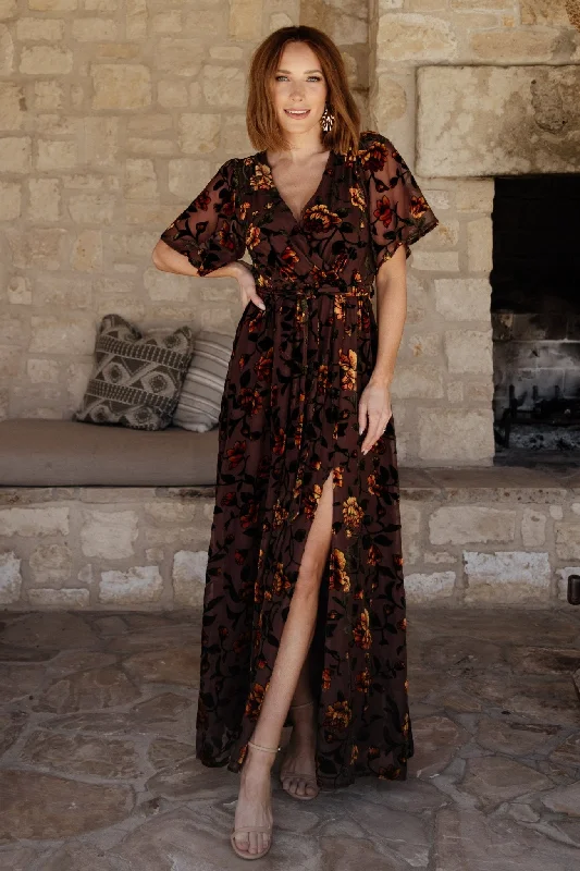 Uma Velvet Maxi Dress | Clove + Amber Floral