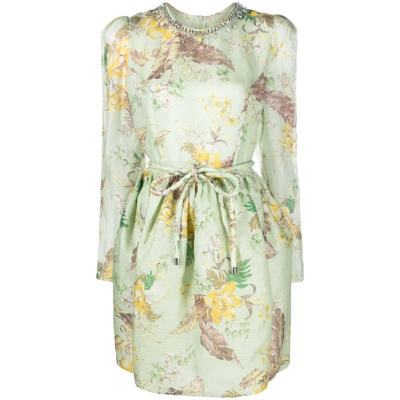 Zimmermann Matchmaker Tulip Mini Dress Mint Tropical Floral