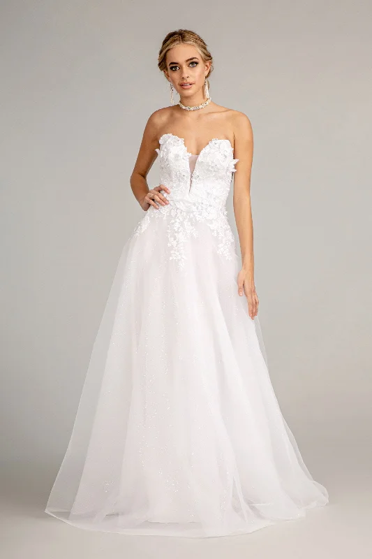 3D Floral Strapless Wedding Gown by Elizabeth K GL3010