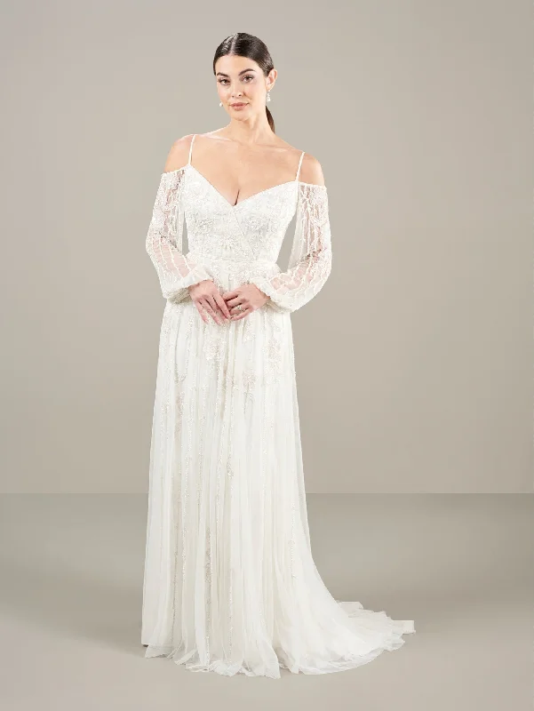 Bishop Sleeve Wedding Dress by Adrianna Papell 40447