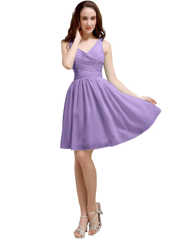 V-Neck Short A-Line Bridesmaid Dresses