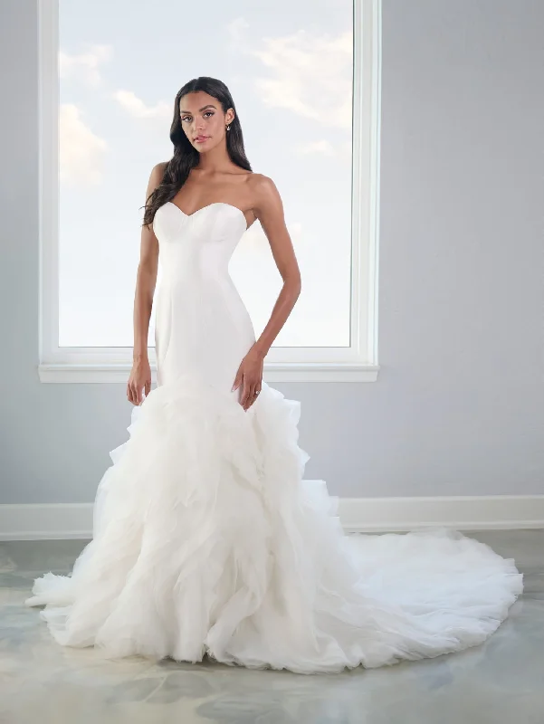 Strapless Ruffled Wedding Gown by Adrianna Papell 31308