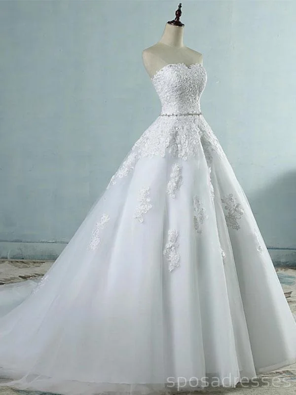 Sweetheart A-line Lace Cheap Wedding Dresses Online, Cheap Bridal Dresses, WD499